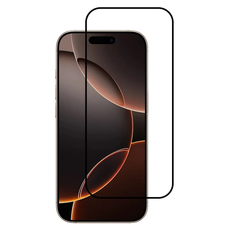 For iPhone 18 Pro Max Tempered Glass Film Silk Printing Full Glue Secondary Hardening Full Screen Protector - Black - 1