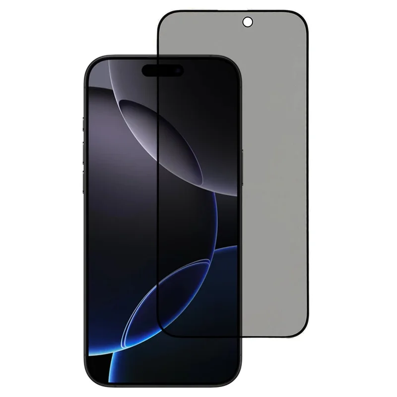 For iPhone 18 Pro Max Anti-spy Screen Protector Full Glue Bright Silk Printing Edge Matte Full Cover Tempered Glass Film - Black - 1