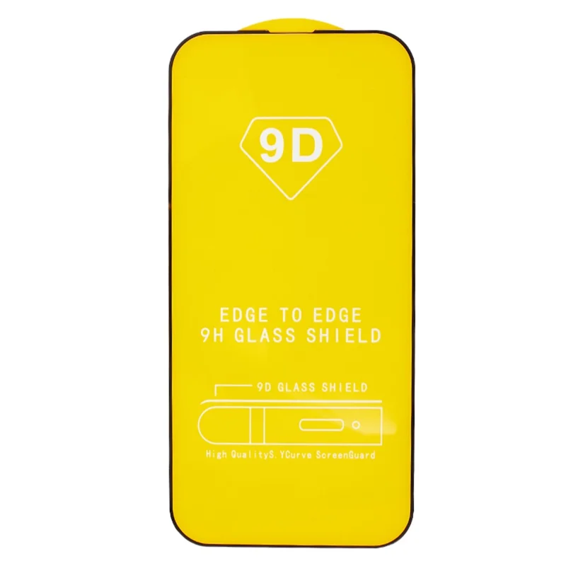 For iPhone 15 Pro Tempered Glass Screen Protector Full Coverage HD Clear Side Glue 9D Film - 2