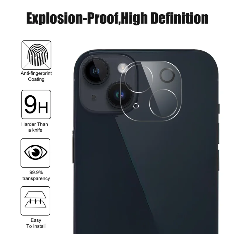 Tempered Glass Camera Lens Protector for iPhone 15 / 15 Plus Anti-explosion Ultra Clear Phone Lens Film - 3