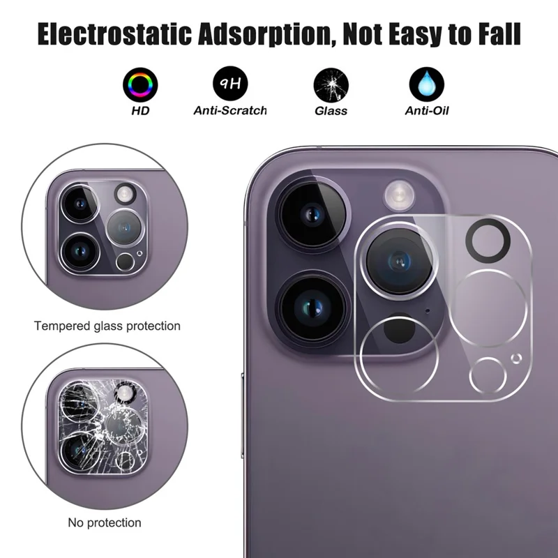HD Clear Camera Lens Protector for iPhone 15 Pro / 15 Pro Max , Anti-explosion Tempered Glass Phone Rear Lens Film - 2