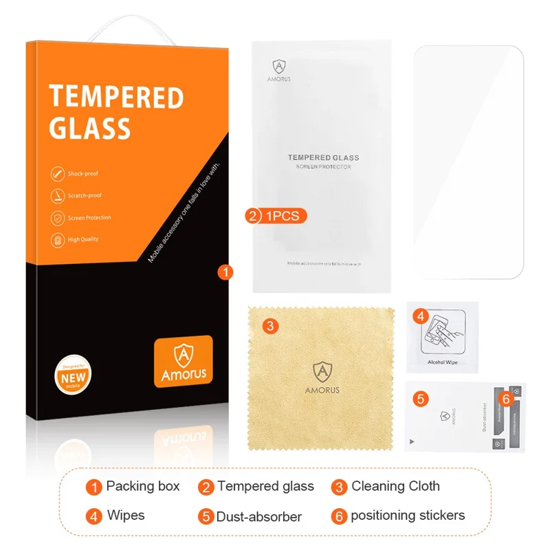 AMORUS For iPhone 15 Pro 2.5D Arc Edge High Aluminum-silicon Glass Film Ultra Clear Phone Screen Protector - 9