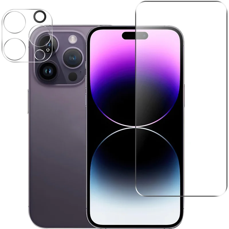 For iPhone 15 Pro Max Anti-scratch Tempered Glass Screen Protector Ultra Clear Film + Camera Lens Protector - 1