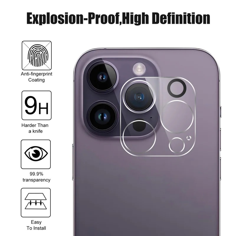 For iPhone 15 Pro Max Anti-scratch Tempered Glass Screen Protector Ultra Clear Film + Camera Lens Protector - 4