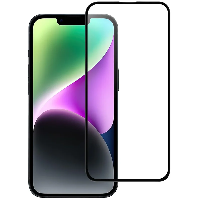 For iPhone 15 Plus HD Clear Dustproof Phone Screen Film Black Edge Full Glue AGC Glass Covering Protector - 1