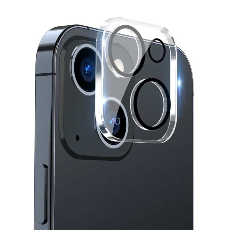 ENKAY HAT PRINCE For iPhone 15 / 15 Plus Camera Lens Protector Tempered Glass High Transparency Lens Film - Black Circle - 1