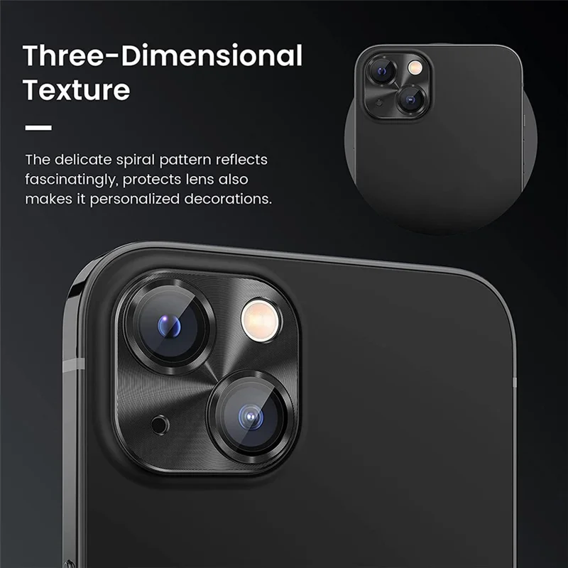 ENKAY HAT PRINCE For iPhone 15 / 15 Plus Camera Lens Protector Aluminum Alloy + Tempered Glass Integrated Full Cover Lens Film - Black - 4