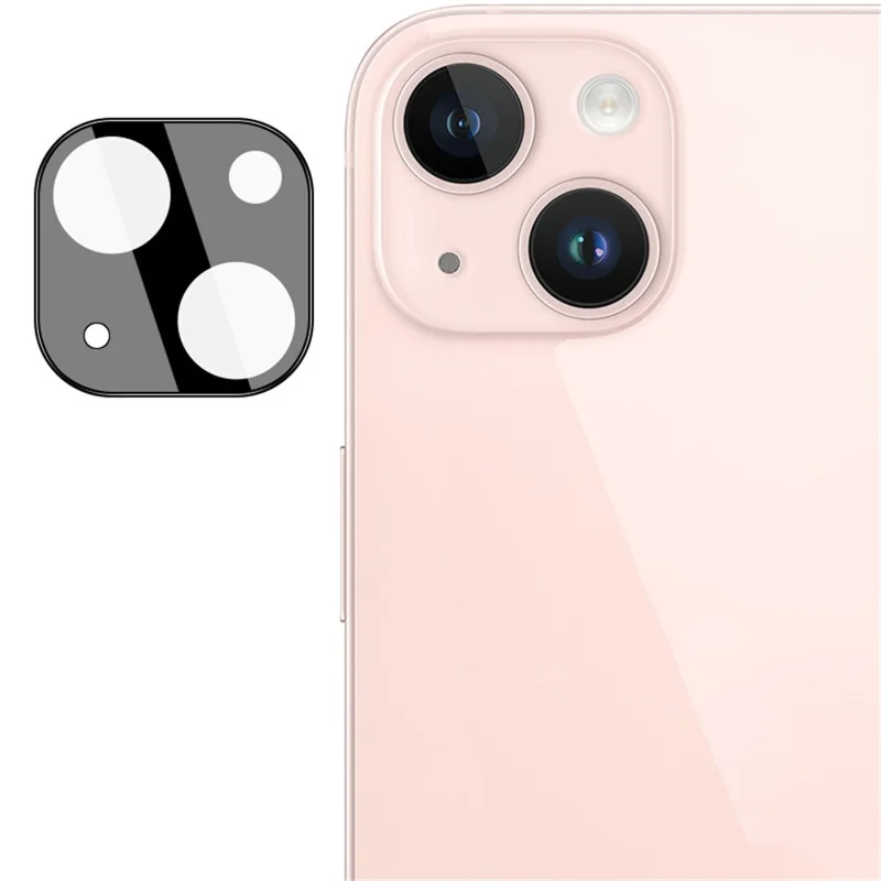 IMAK For iPhone 15 / 15 Plus Camera Lens Film Tempered Glass HD Clear Lens Protector+Acrylic Lens Cap (Black Version) - 2