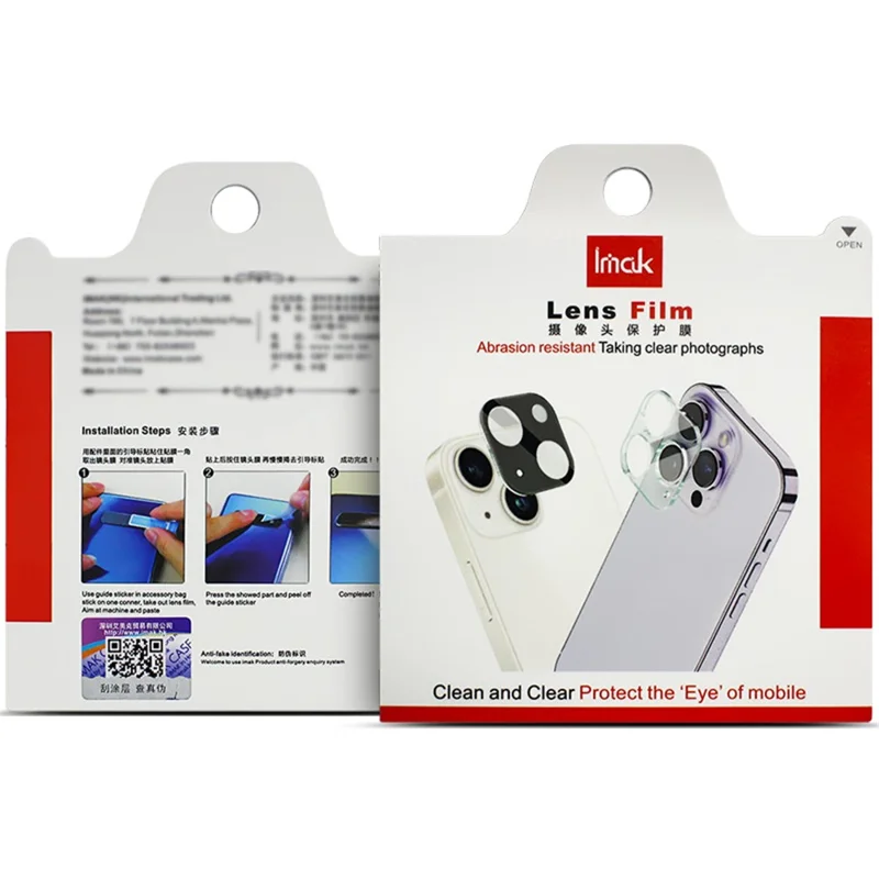 IMAK For iPhone 15 / 15 Plus Camera Lens Film Tempered Glass HD Clear Lens Protector+Acrylic Lens Cap (Black Version) - 7