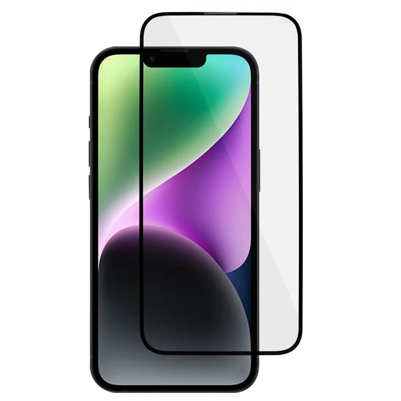 For iPhone 15 Silk Printing Screen Film 20D Tempered Glass Full Glue Complete Screen Covering Protector - 1