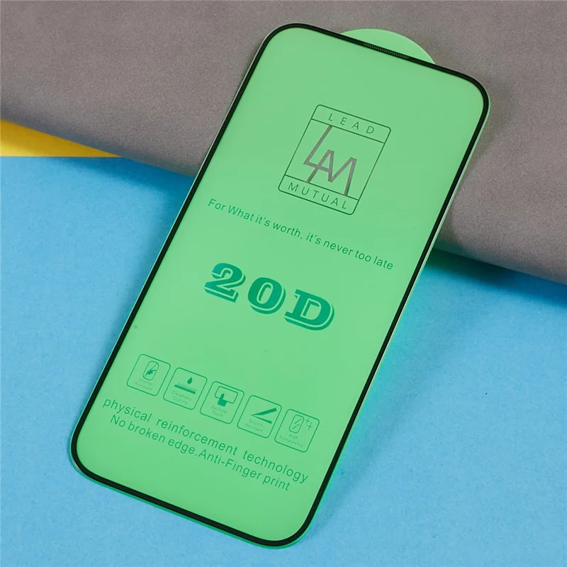 For iPhone 15 Silk Printing Screen Film 20D Tempered Glass Full Glue Complete Screen Covering Protector - 4