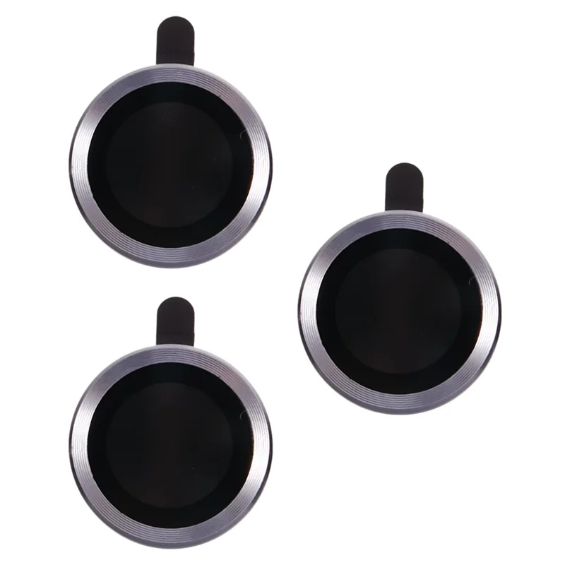 For iPhone 15 Pro / 15 Pro Max 1 Set Camera Lens Protector Metal Ring Tempered Glass Electroplating CD Vein Lens Film - Purple - 1
