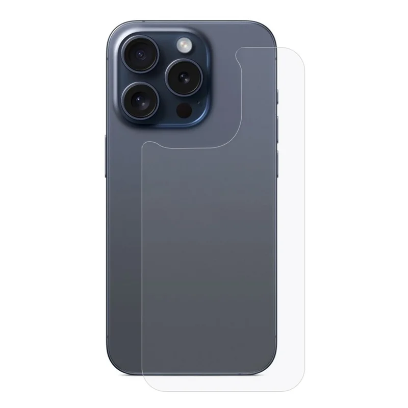 For iPhone 15 Pro Tempered Glass Phone Back Protector 0.3mm Arc Edge HD Clear Back Film - 1
