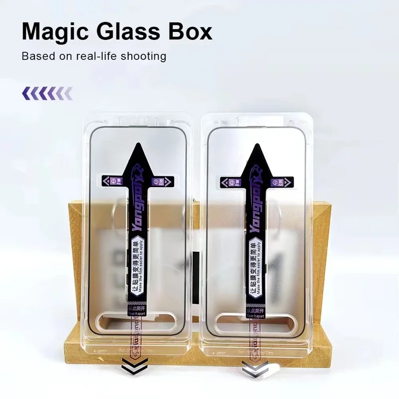 YONGPOLY For iPhone 15 Pro Max Tempered Glass Screen Protector Silk Printing Film with Dust-Proof Net - 2