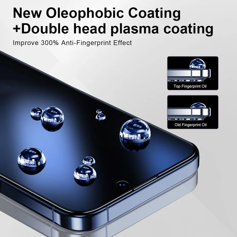 YONGPOLY For iPhone 15 Pro Max Tempered Glass Screen Protector Silk Printing Film with Dust-Proof Net - 5