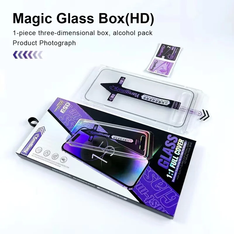 YONGPOLY For iPhone 15 Pro Max Tempered Glass Screen Protector Silk Printing Film with Dust-Proof Net - 8