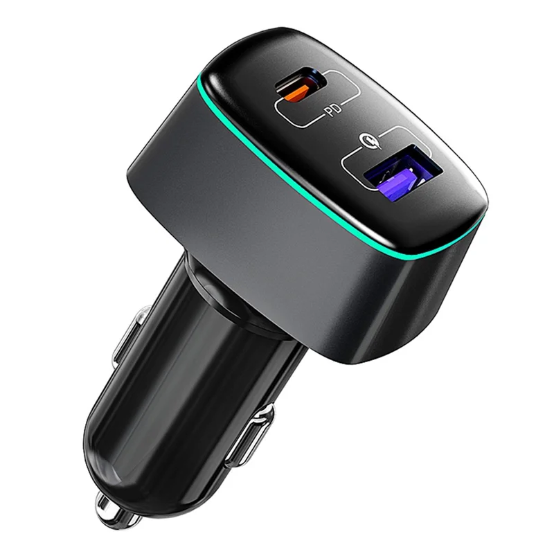 QISYKER for DJI Mavic 3/Mini 2 USB + Type-C Dual Ports Fast Charging 100W PD QC3.0 Car Charger - 1