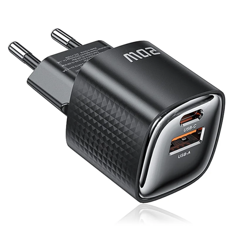 TOOCKI 20W Mini GaN Wall Charger Dual Port USB-C+USB-A PD Fast Charging Power Adapter - EU Plug / TC2220A2 - 1