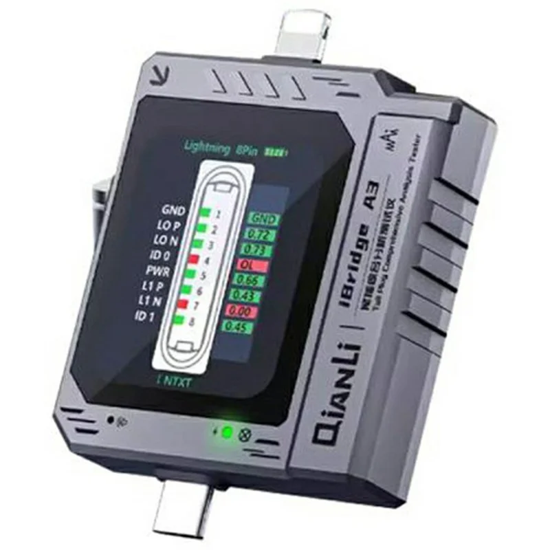 QIANLI iBridge A3 For iP / Type-C Charging Port Comprehensive Analysis Tester Automatic Scanner with HD Display - 1