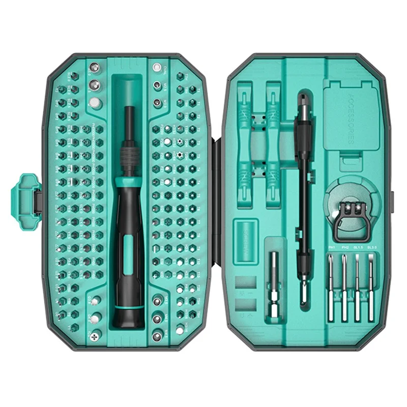JIAFA MT-T152 152 in 1 Precision Screwdriver Set CRV Steel Magnetic Handle Repair Kit for Electronics - Black / Green - 1