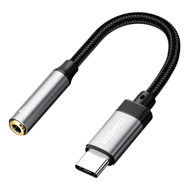 ESSAGER Type-C Male to 3.5mm Female Headphone Connection Audio Adapter Cable - 1