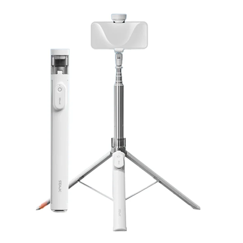 CYKE AB226 2 in 1 Auto Pop-up Anti-Shake Tripod Extendable Selfie Stick for Photography/Videography, without Fill Light - White - 1