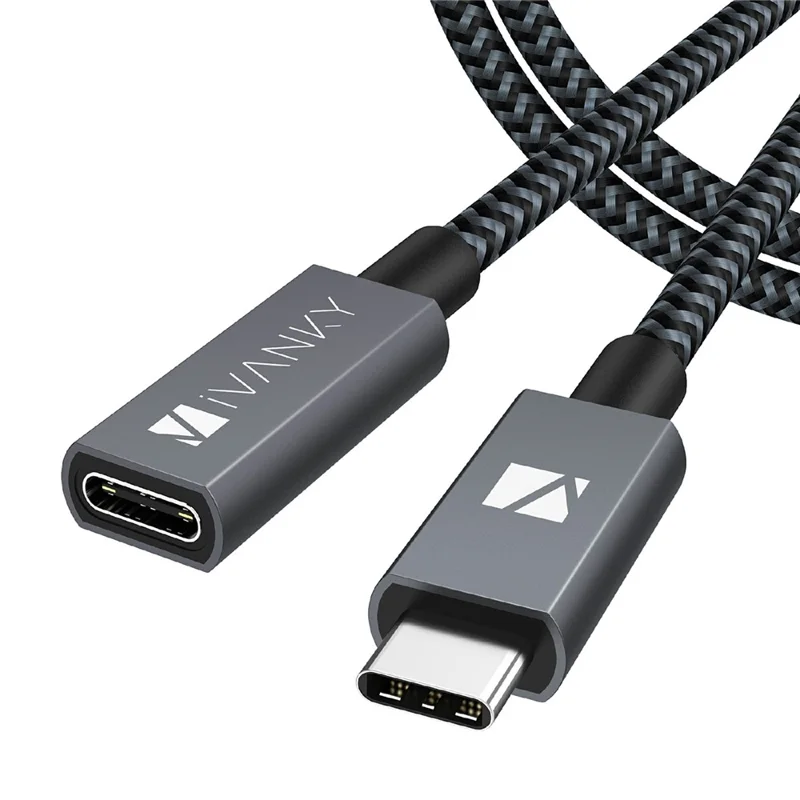 IVANKY 2m USB-C Male to Female 4K / 60Hz HDR Video Extension Cable Support PD 100W Fast Charging - 1