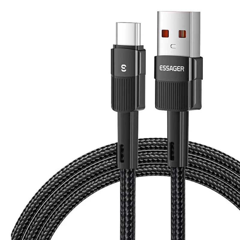 ESSAGER 3m USB to Type C Cable Fast Charging 480Mbps Transmission Cord - Black - 1