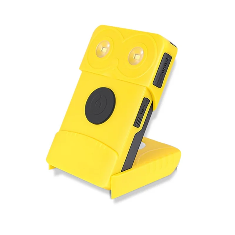 EYONGPV OWL-CSP Outdoor Camping Solar Power Bank 5000mAh Portable Charger Emergency Mobile Power Supply Solar Lamp - Yellow - 1