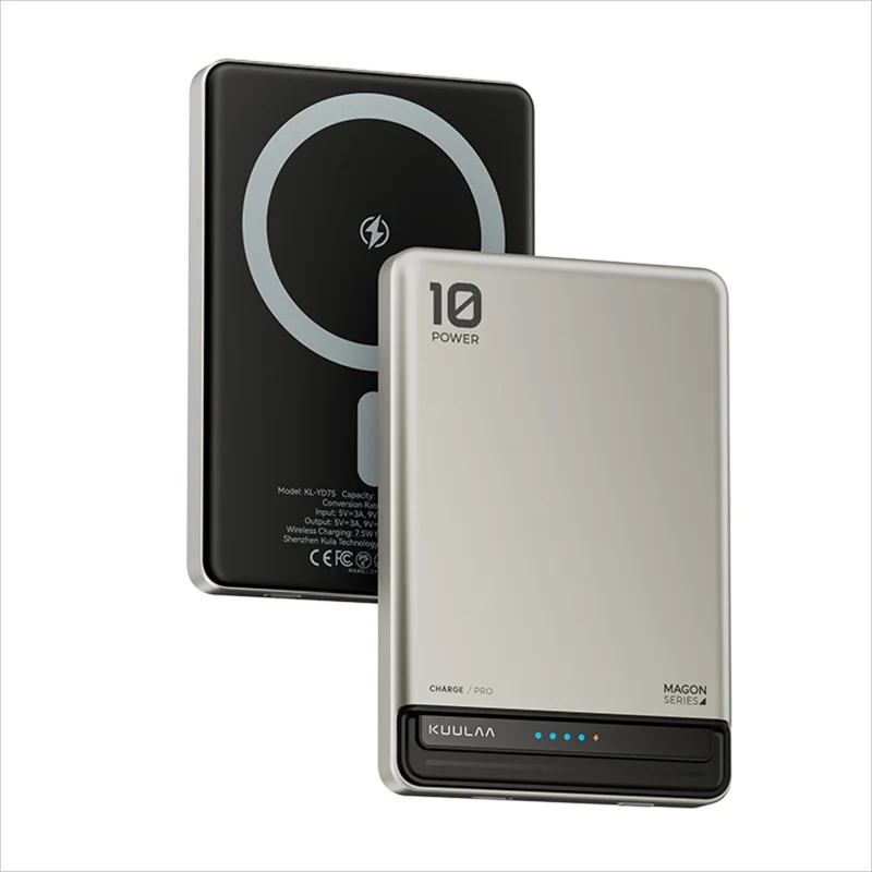 KUULAA KL-YD75 15W Magnetic Wireless Charging 10000mAh Power Bank Phone Charger - Titanium - 1