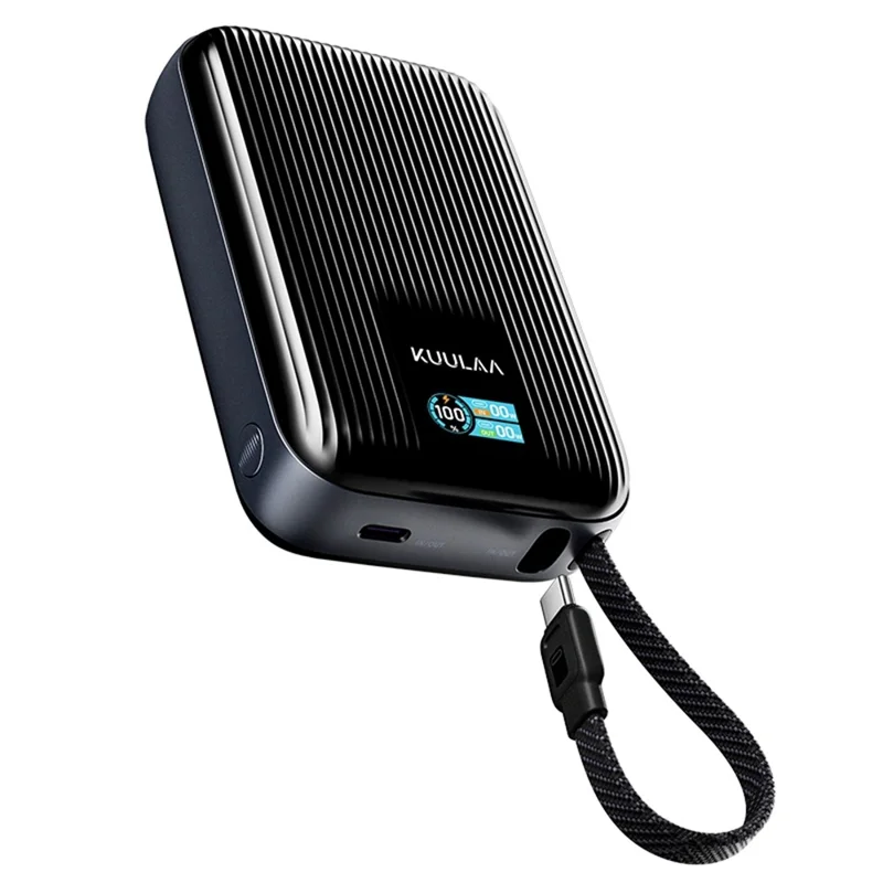 KUULAA KL-YD120 20000mAh Power Bank 45W PD Fast Charging TFT Display Charger with Built-in Cable - Blue - 1