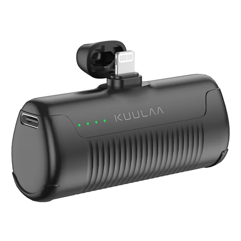 KUULAA KL-YD47 4500mAh Pocket Power Bank Emergency Phone Charger External Battery with Lightning Port - Black - 1
