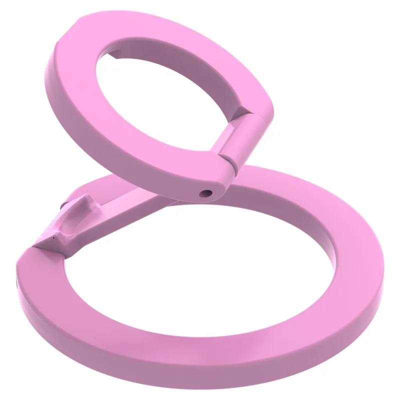 LEREACH LRFP-08 Dual Ring Magnetic Phone Stand 360° Rotation Zinc Alloy Ring Holder - Pink - 1