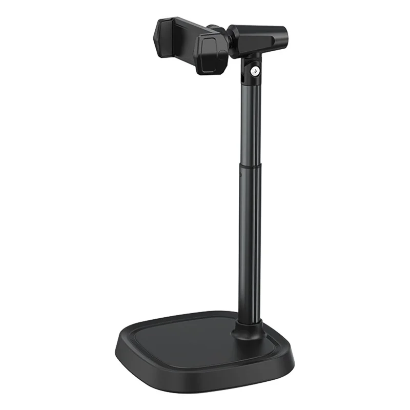 BONERUY T8 Cell Phone Stand Height Angle Adjustable Phone Holder Stand for Live Vlog Streaming Video - Black - 1
