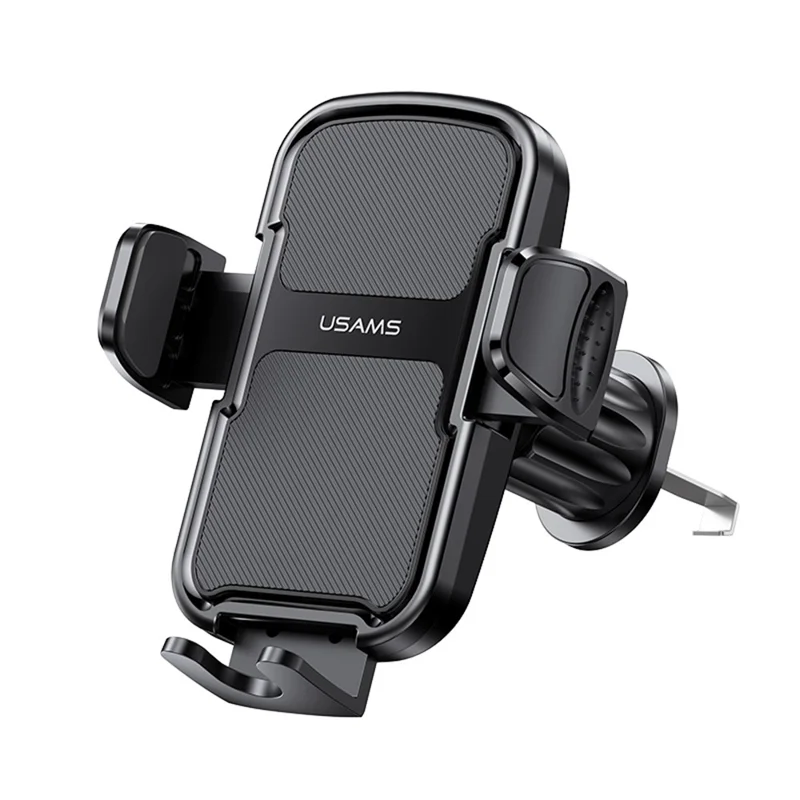 USAMS ZJ085 Air Vent Car Phone Holder One Touch Lock Release Rotating Phone Mount with Alloy Hook - 1