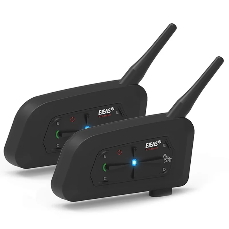 EJEAS V7 1Pair Motorcycle Helmet Intercom Bluetooth-compatible 5.1 Headset 700m Wireless Communicator for 7 Riders - 1