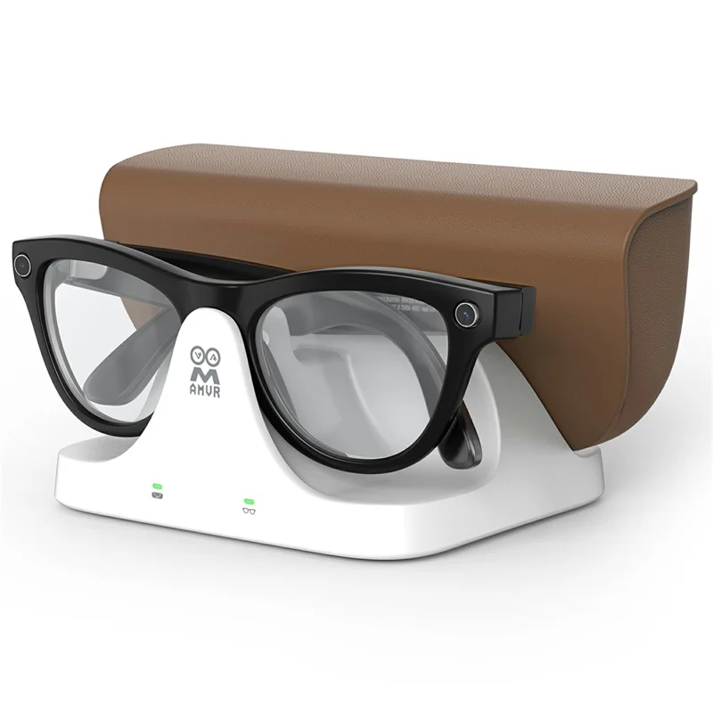 AMVR CD3 Magnetic 2 in 1 Charging Dock without Adapter Fast Charger for Ray-Ban Meta AI Glasses 1 and 2 Gen - 1