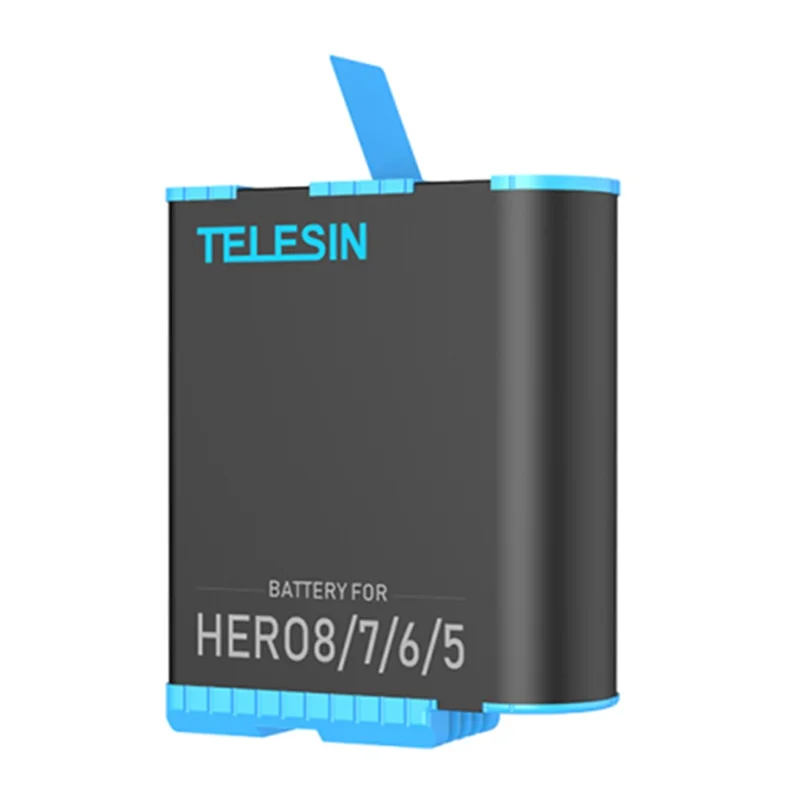 TELESIN GP-BTR-801 1220mAh Battery for GoPro Hero 5 / 6 / 7 / 8 Camera Fully Decoded Battery Replacement Part - 1