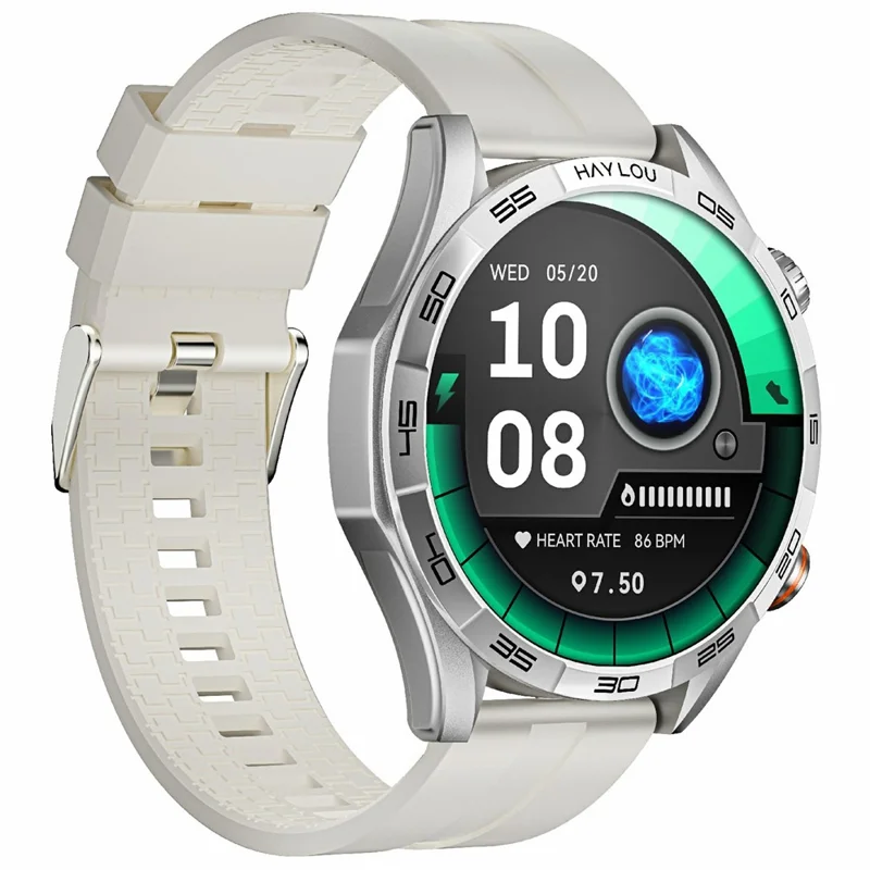 HAYLOU Solar 5 1.58 Inch AMOLED Screen Smart Watch Health Monitor Bluetooth-compatible Call Wristwatch - Silver - 1