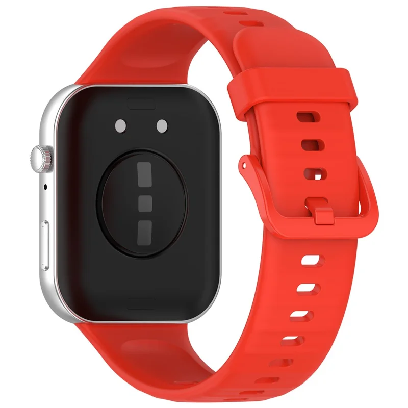 KALEBOL For Huawei Watch Fit 3 Silicone Watch Strap Wrist Band with Colorful Pin Buckle - Red - 1