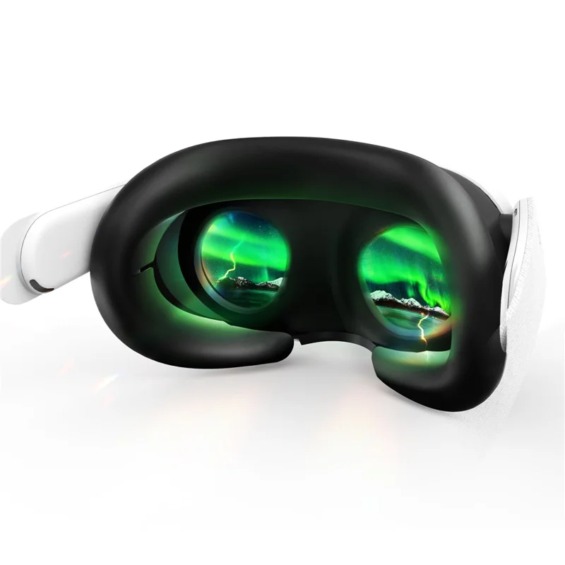 AMVR For Meta Quest 3 VR Headset Silicone Eye Mask Anti-Sweat Face Protective Cover - Black - 1
