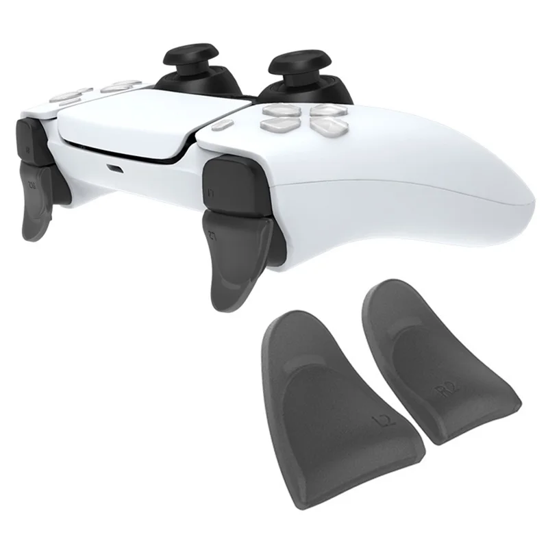 DATA FROG 1 Pair for Sony Playstation 5 Game Controller Trigger Extenders - Transparent Black - 1