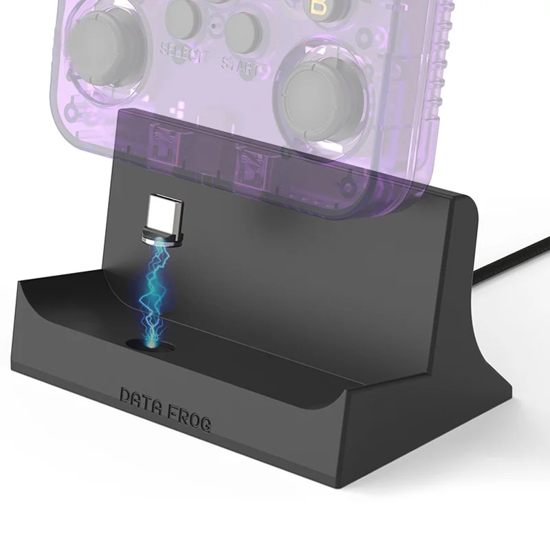 DATAFROG Magnetic Charging Stand Type-C Desktop Charging Dock for R36S Gaming Console - Black - 1