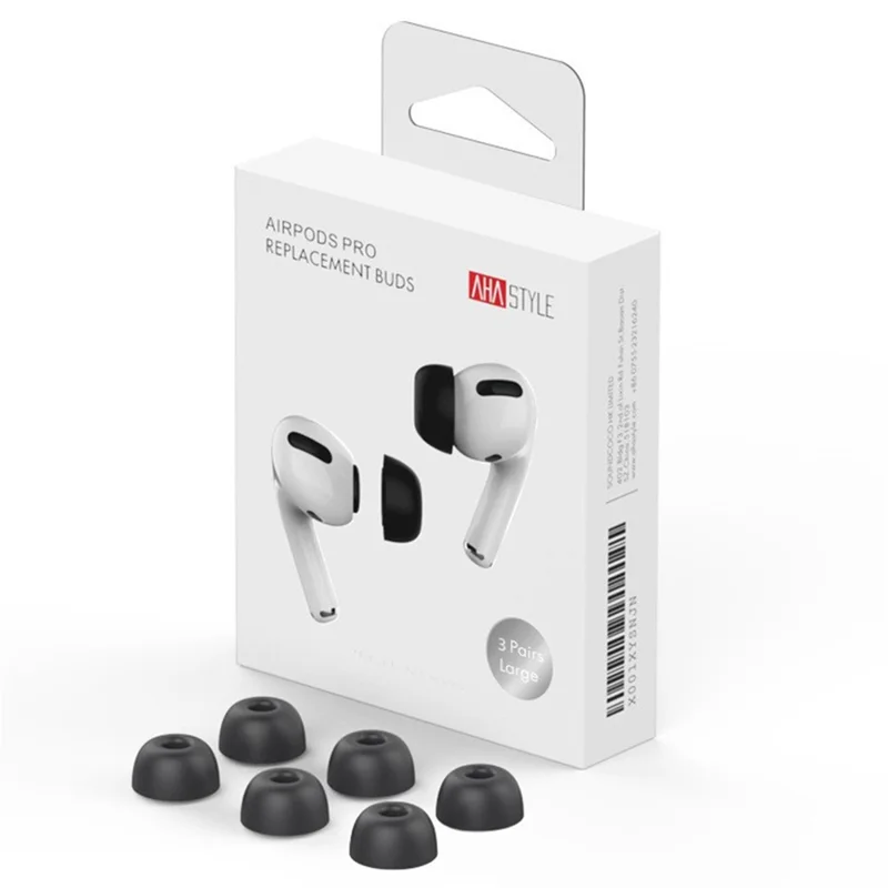 AHASTYLE WE38 3 Pairs Size M for AirPods Pro 3 Memory Foam Ear Tips Replacement Earbuds - Black - 1