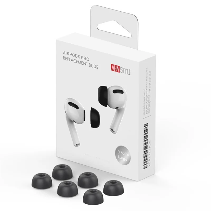 AHASTYLE WE38 3 Pairs Size L for AirPods Pro 3 Memory Foam Ear Tips Replacement Earbuds - Black - 1