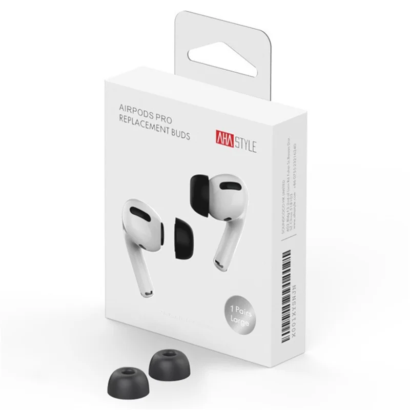 AHASTYLE WE38 1 Pair Size M for AirPods Pro 3 Ear Tips Memory Foam Soft Comfortable Replacement Earbuds - Black - 1