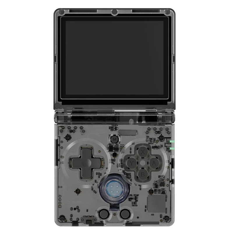 ANBERNIC RG35XXSP Flip Handheld Game Console 64GB 5000+Games Support Streaming (English Version) - Transparent Black - 1