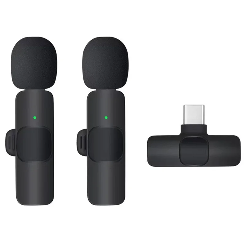 K1 Live Broadcast Lavalier Microphone 2 Noise Reduction Wireless Mic with Type-C Receiver - 1