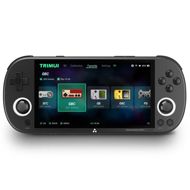 TRIMUI SMART PRO Handheld Game Console 4.96-inch IPS Screen Retro Video Game Controller (English Version), with 256G TF Card - Black - 1