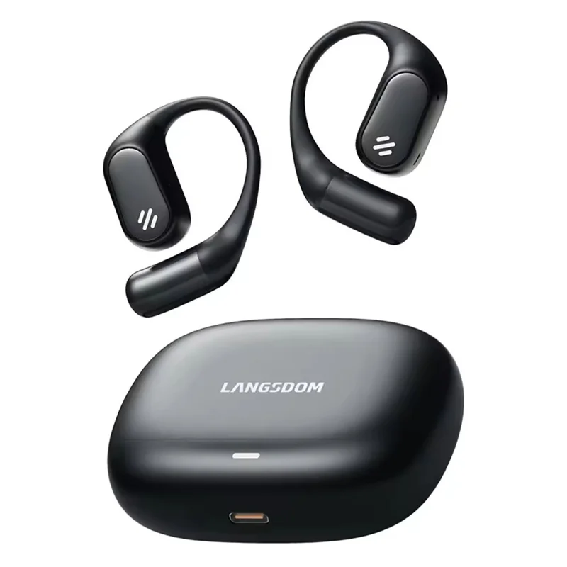 LANGSDOM TE09 Wireless Earphones OWS Ear-Hook Earbuds for Music / Calls - Black - 1